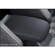 (Black Line)(Black Line)Car Armrest Box Center Console Lid Armrest Cover Car Accessories PU Leather