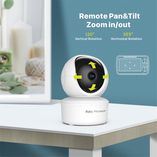 Monitor de bebê HD de 5 polegadas, monitor de vídeo para bebês, plugue do Reino Unido 1
