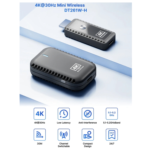 Extensor de sinal transmissor e receptor compatível com 4K Wireless 1