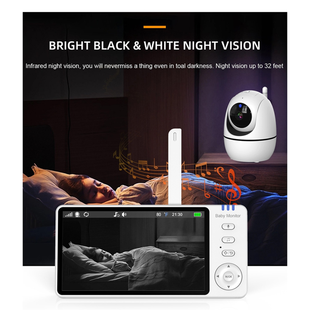 Babyphone vidéo 2,4 G, caméra de surveillance 355 , prise EU pour maison connectée