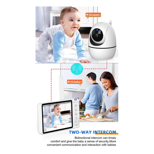 Monitor de vídeo para bebês de 5 polegadas, áudio bidirecional interno, mãe 2
