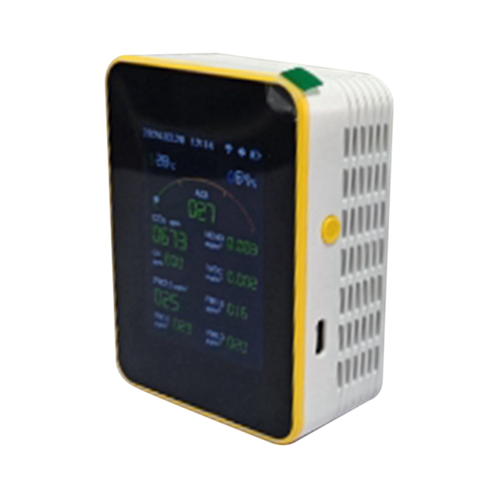 Markenlos Portable Pm0.3 Pm1.0 Pm2.5 Pm10 Co Co2 Tvoc Hcho Tester Clock