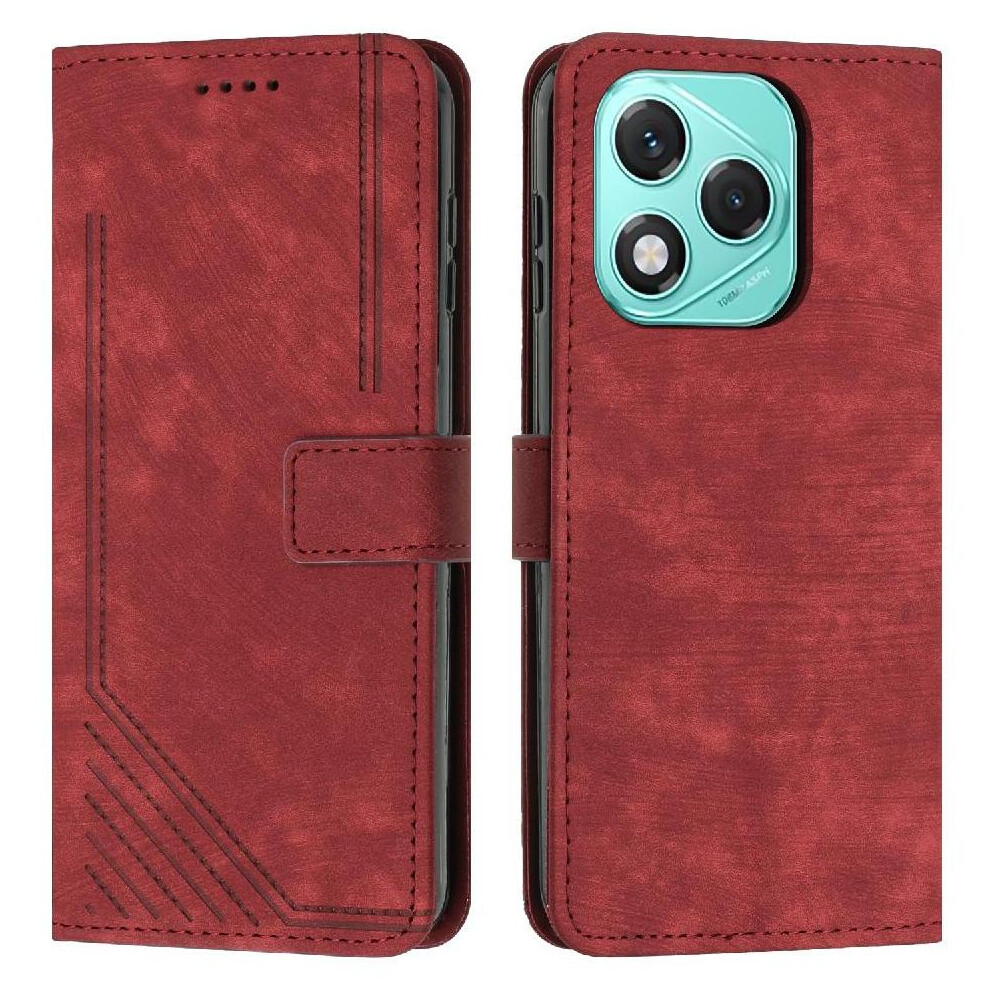 (Red) Flip Case For Honor 400 Lite Kickstand Wallet Card Insertion Pu Leather Red 764544214315