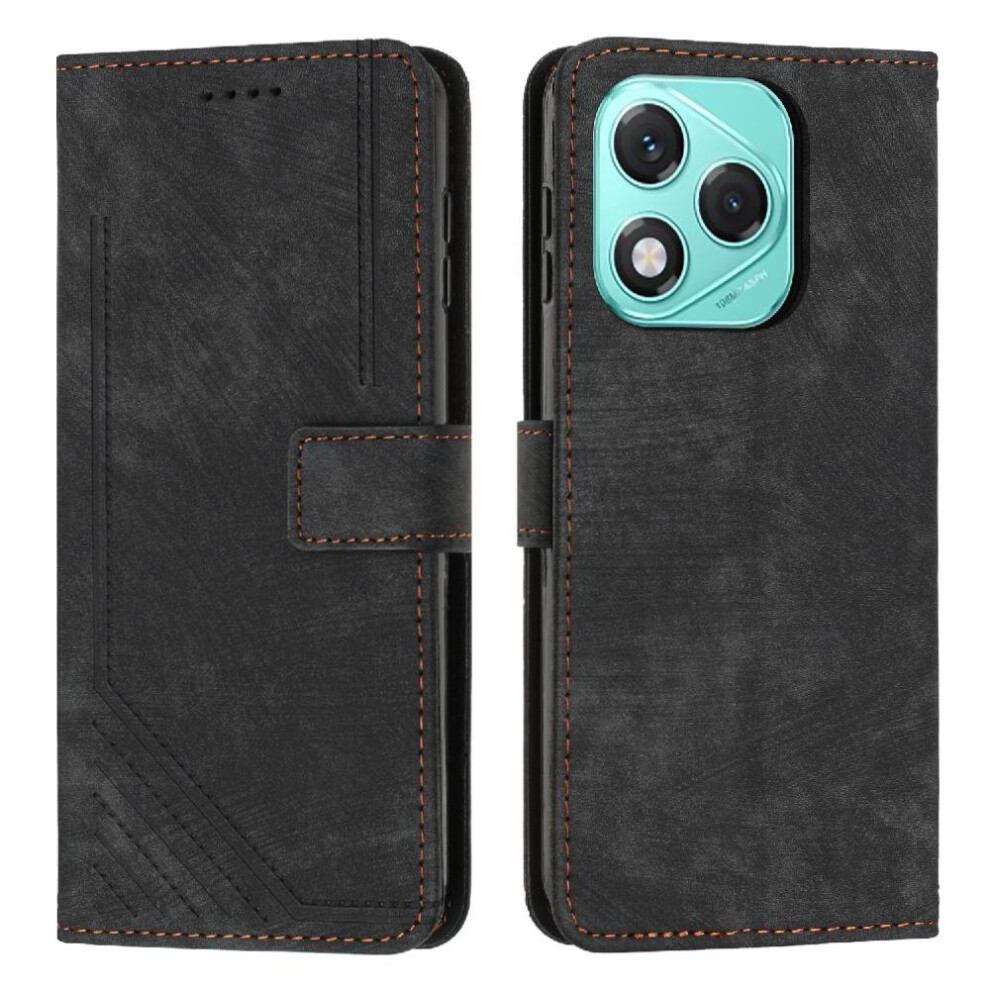 (Black) Flip Case For Honor 400 Lite Kickstand Wallet Card Insertion Pu Leather Black 764544214346