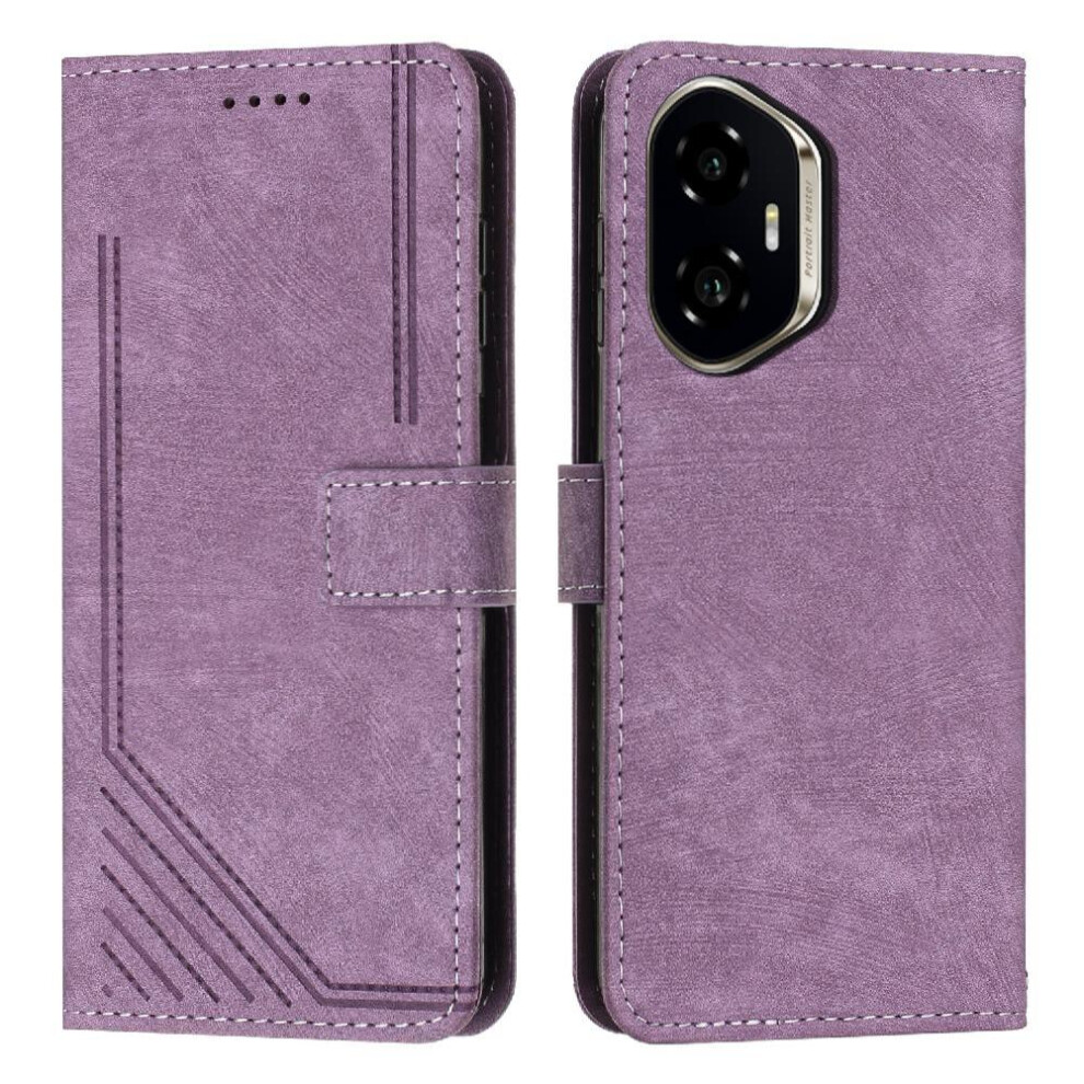 (Purple) Flip Case For Honor 400 Kickstand Wallet Pu Leather Card Insertion Purple 764544214414