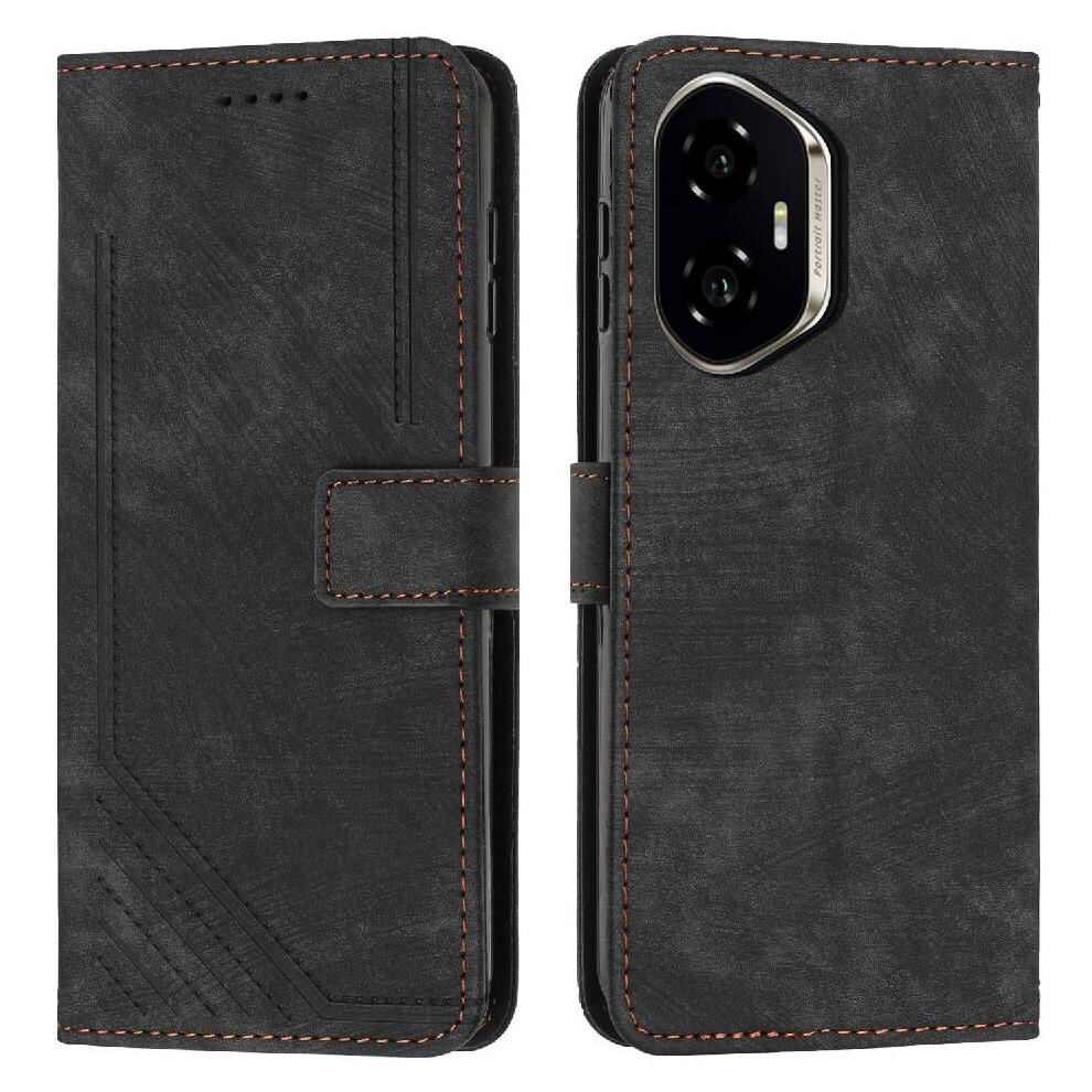 (Black) Flip Case For Honor 400 Kickstand Wallet Pu Leather Card Insertion Black 764544214407