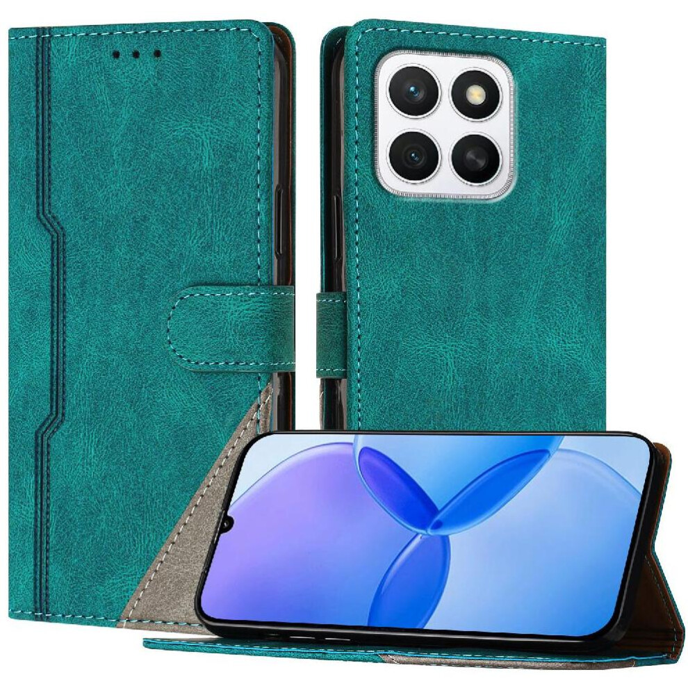 (Green) Case For Honor X8c Magnetic Closure Pu Leather Card Slots Cover Handy Stand Wallet Green 764544215220
