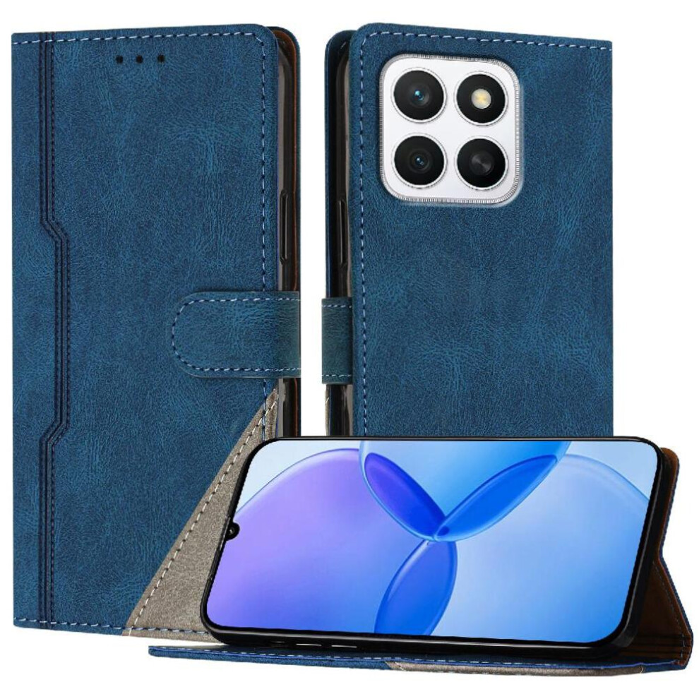 (Dark ) Case For Honor X8c Magnetic Closure Pu Leather Card Slots Cover Handy Stand Wallet Blue 764544215176