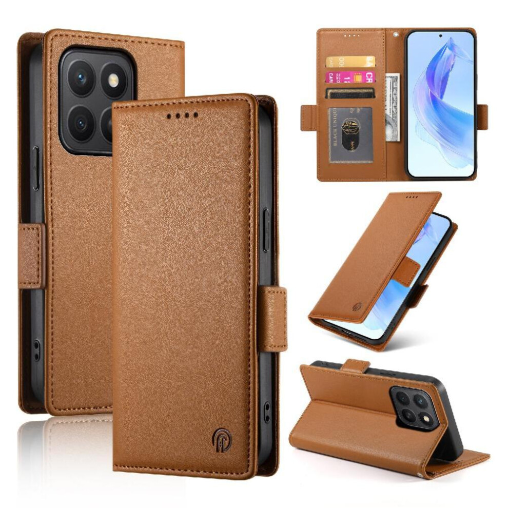 (Brown) Flip Case For Honor X8c Flip Card Slots Daily Use Wallet Business Brown 764544215961