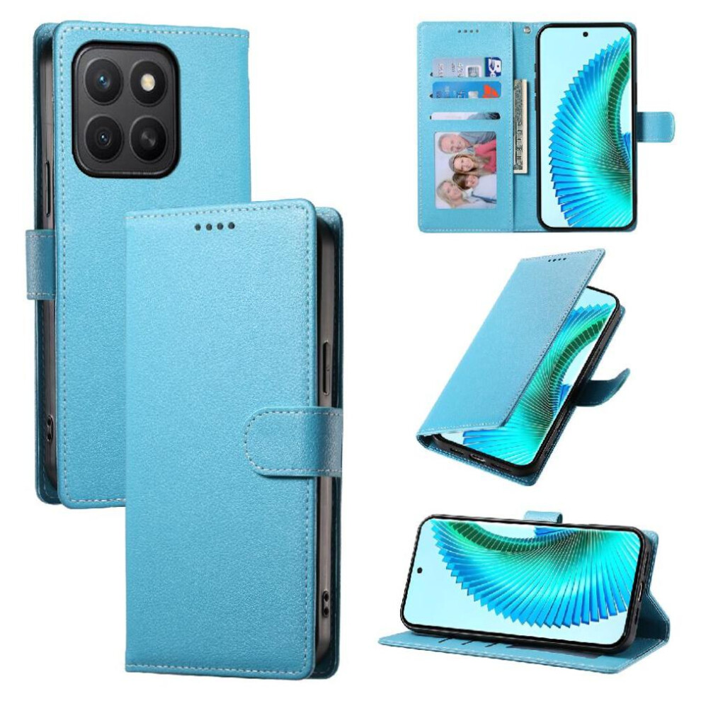 (Light ) Case For Honor X8c Daily Use Card Slots Shockproof Magnetic Closure Blue 764544216388