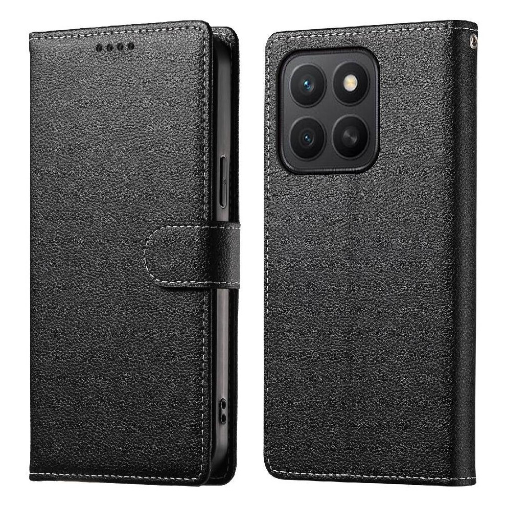(Black) Case For Honor X8c Daily Use Card Slots Shockproof Magnetic Closure Black 764544216340