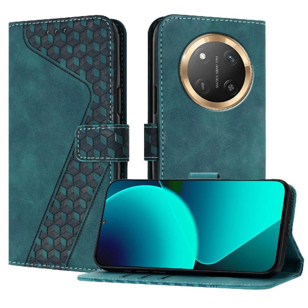 (Green) Phone Case For Honor X9c Wallet Kickstand Magnetic Flip Folio Card Slots Cover Green 764544216890