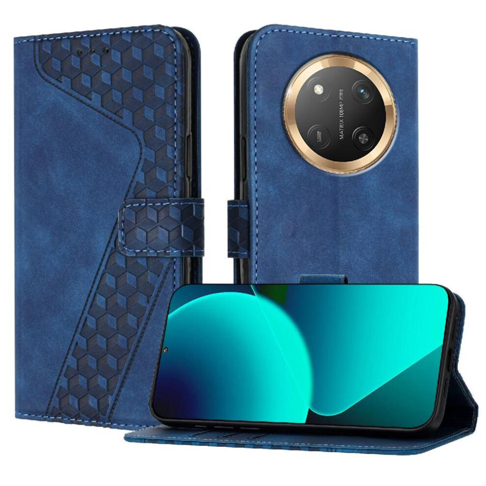 (Blue) Phone Case For Honor X9c Wallet Kickstand Magnetic Flip Folio Card Slots Cover Blue 764544216852
