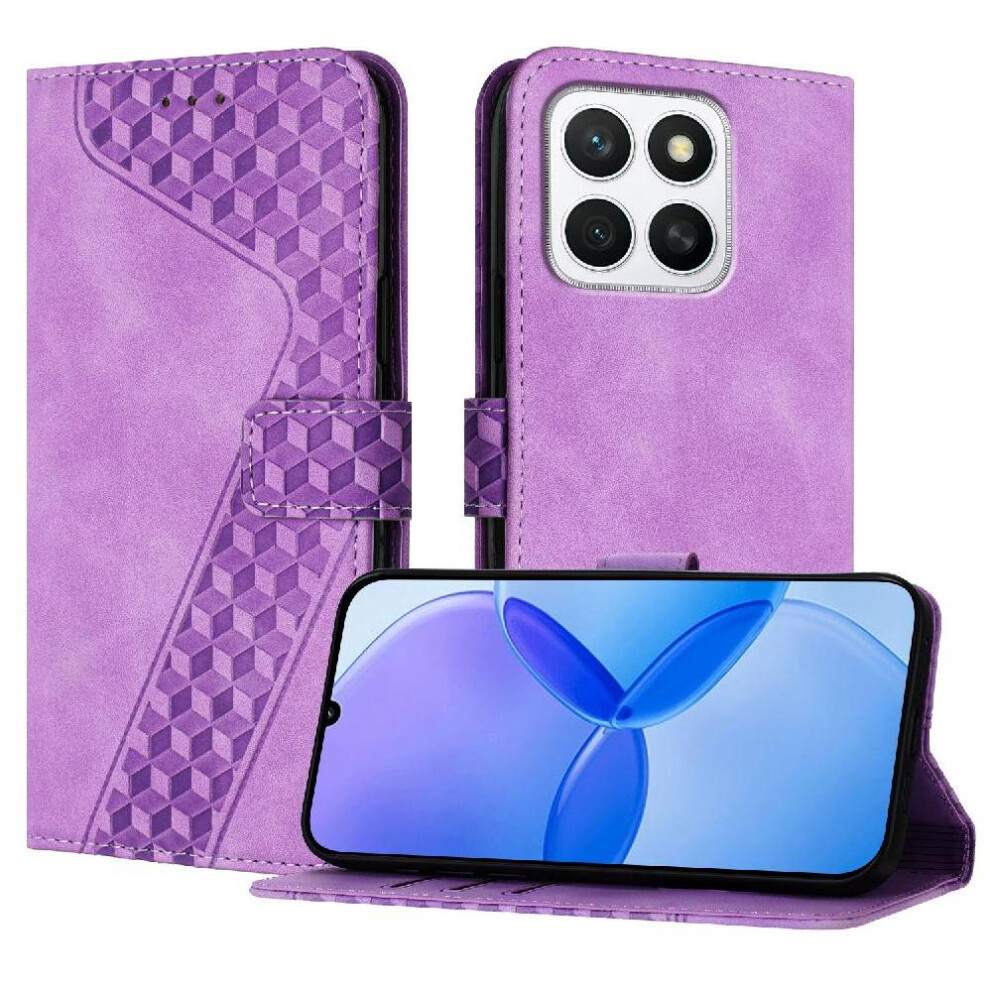 (Purple) Phone Case For Honor X8c Magnetic Wallet Flip Folio Kickstand Card Slots Cover Purple 764544216920