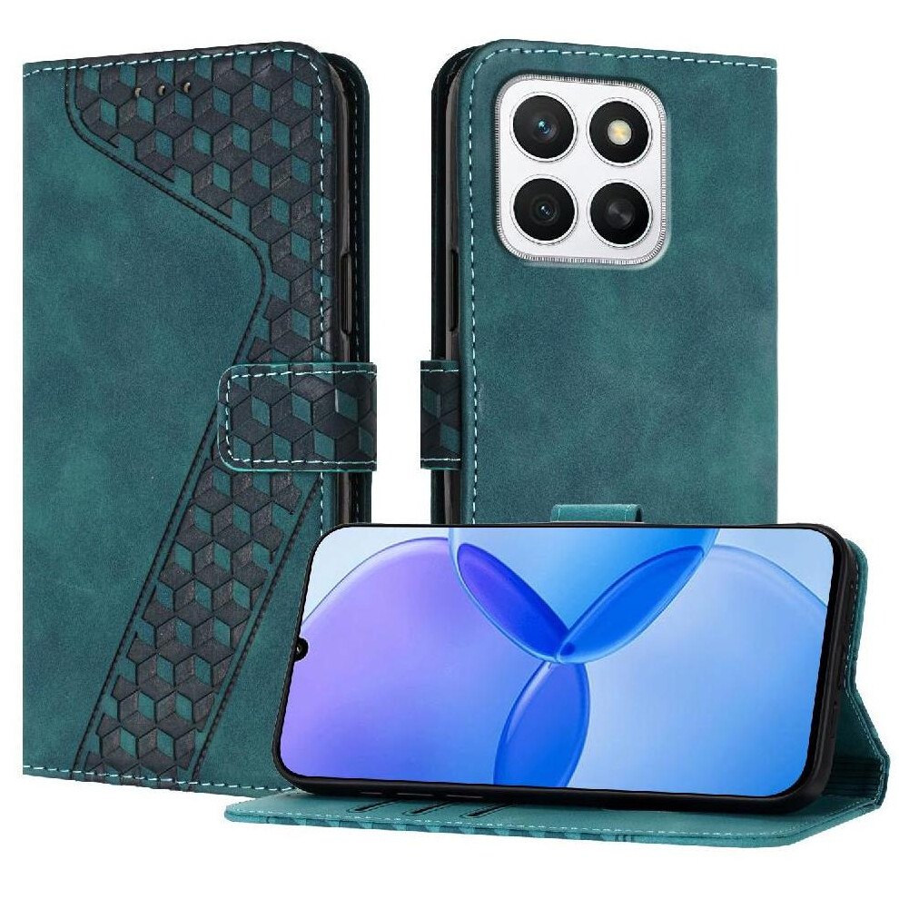 (Green) Phone Case For Honor X8c Magnetic Wallet Flip Folio Kickstand Card Slots Cover Green 764544216944