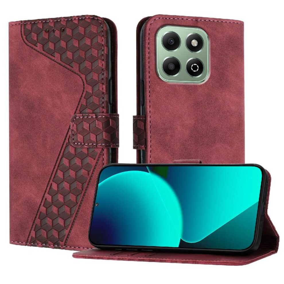 (Brown) Phone Case For Honor X6a Card Slots Cover Kickstand Magnetic Flip Folio Wallet Brown 764544216982