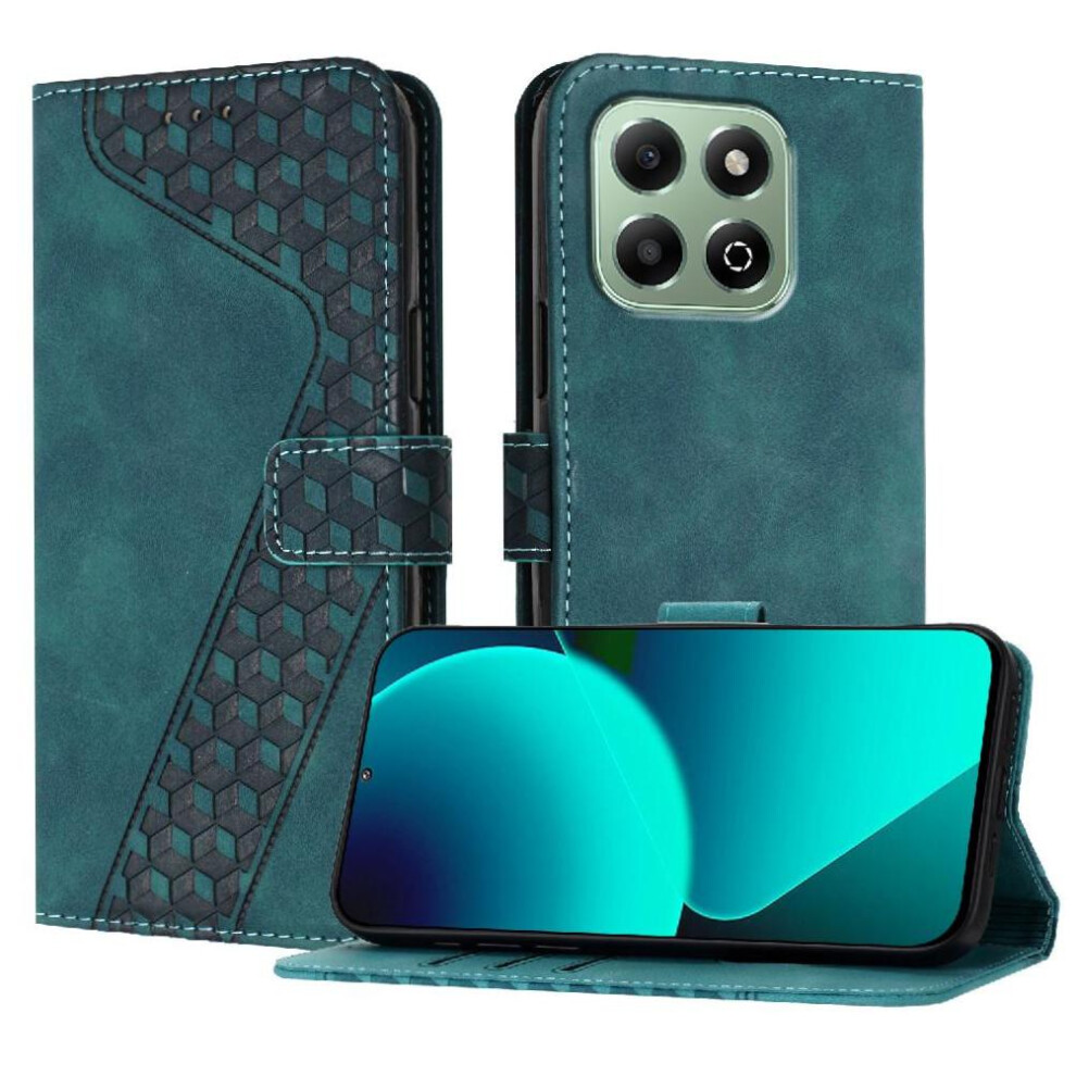 (Green) Phone Case For Honor X6b Magnetic Kickstand Card Slots Cover Wallet Flip Folio Green 764544217040