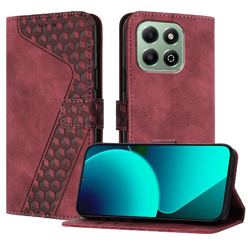 (Brown) Phone Case For Honor X6b Magnetic Kickstand Card Slots Cover Wallet Flip Folio Brown 764544217033