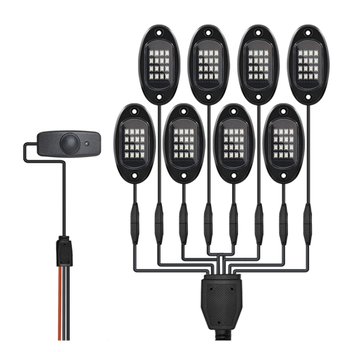 Kit de 8 projecteurs LED RGB pour camion, VTT, UTV, SUV 2
