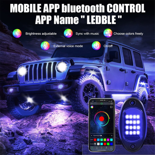 Kit de 8 projecteurs LED RGB pour camion, VTT, UTV, SUV 1