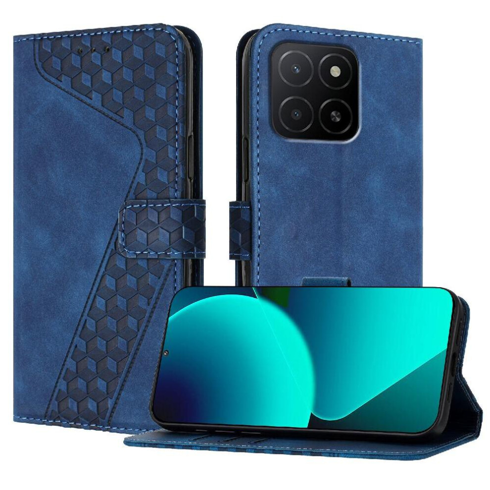 (Blue) Phone Case For Honor X5b Magnetic Wallet Kickstand Card Slots Cover Flip Folio Blue 764544217705