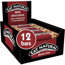 Eat Natural Dark Chocolate Cranberries & Macadamias Fruit & Nut Bars (12 x 40g) - Gluten-Free