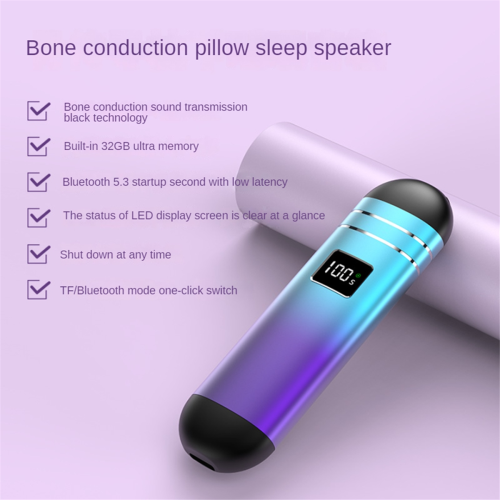 Bluetooth Wireless Bone Conduction Pillow Speaker Blue 2