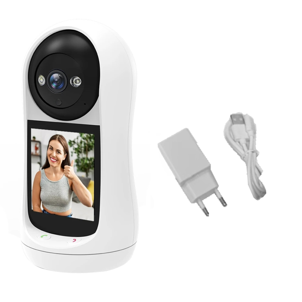 Telecamera Wi-Fi Da 3 Mp Con Videochiamata E Schermo Ips Da 2,8 Pollici, Telecamera Ip, Spina Ue