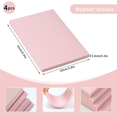 5 Pack Rubber Block Stamp Carving Blocks with Cutter Brayer Roller 2