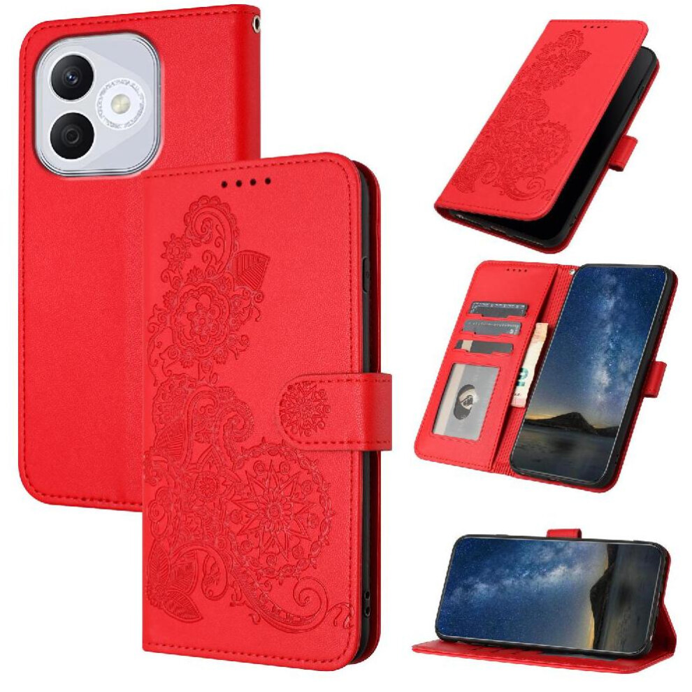 (Red) Flip Case For Honor 400 Lite Kickstand Protective With Card Slot Stand Pu Leather Magnetic Closure Flip Folio Book Red 764544218467