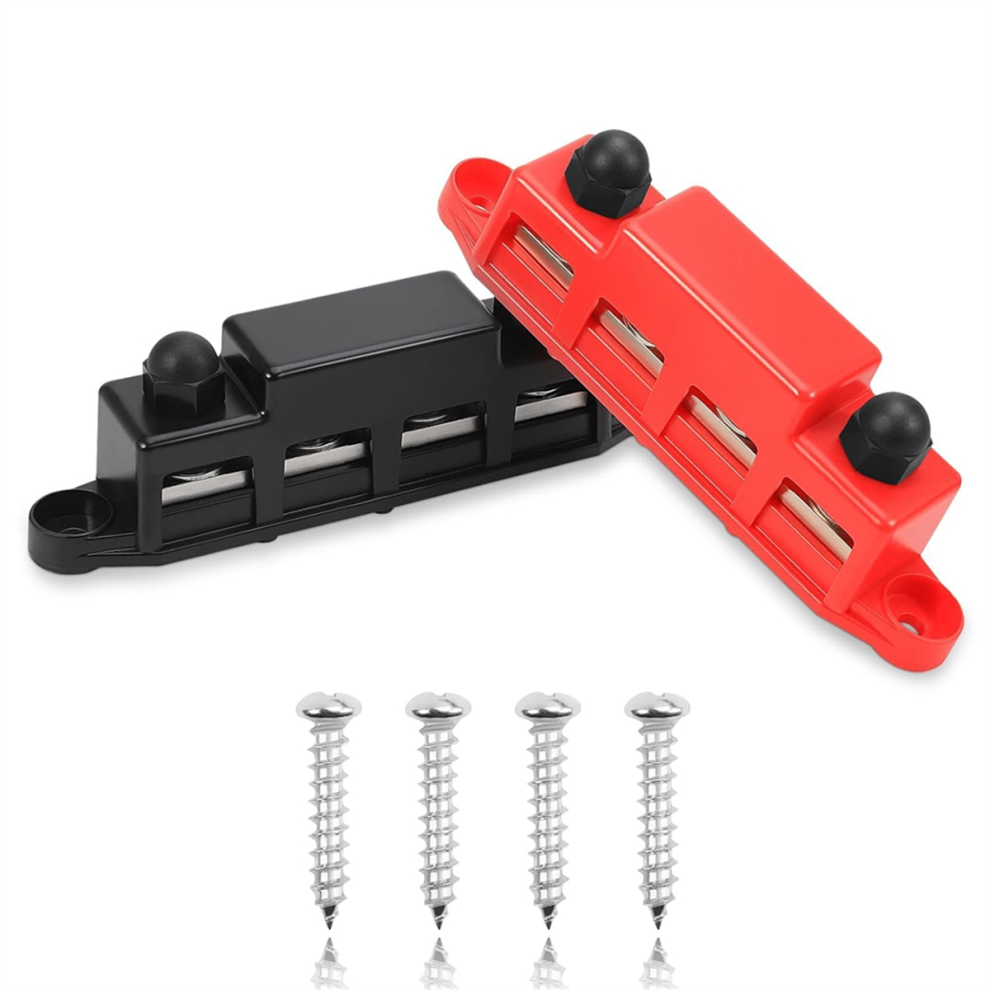 Power Distribution Block, 12V 300A Bus Bar,3/8In Studs Terminal Strip 4853831878760