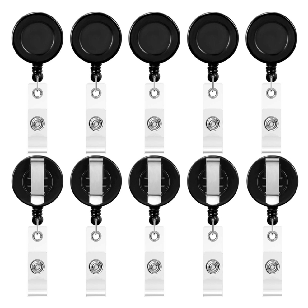 100 PCS Retractable Badge Reel Clips ID Card Holder Reel,D-image-OPC-PGX2JKM-NEW