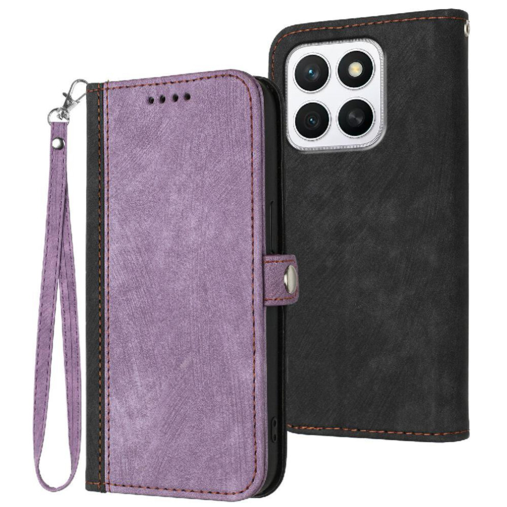 (Purple) Case For Honor X8c Kickstand Protective Wallet Flip Folio Book Pu Leather Magnetic Closure With Card Slot Stand Purple 764544219600