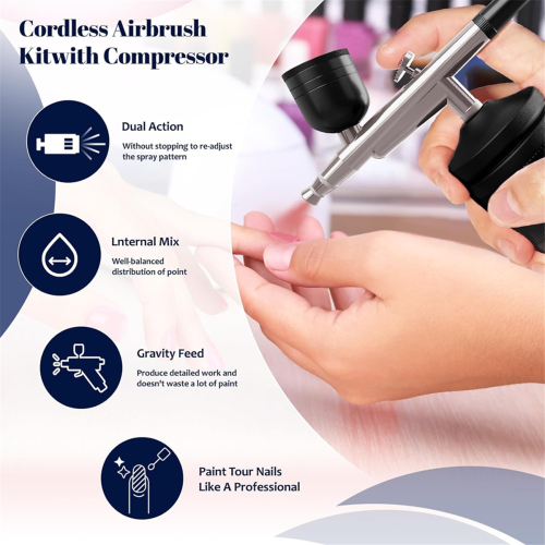 Airbrush Kit with Compressor, 48PSI High Pressure Air Brush Kit A 2