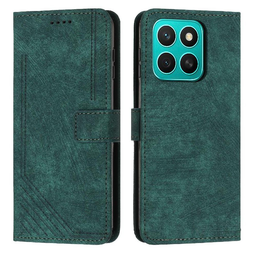 (Green) Flip Case For Honor X8c 4G Card Insertion Kickstand Pu Leather Wallet Green 764544219808