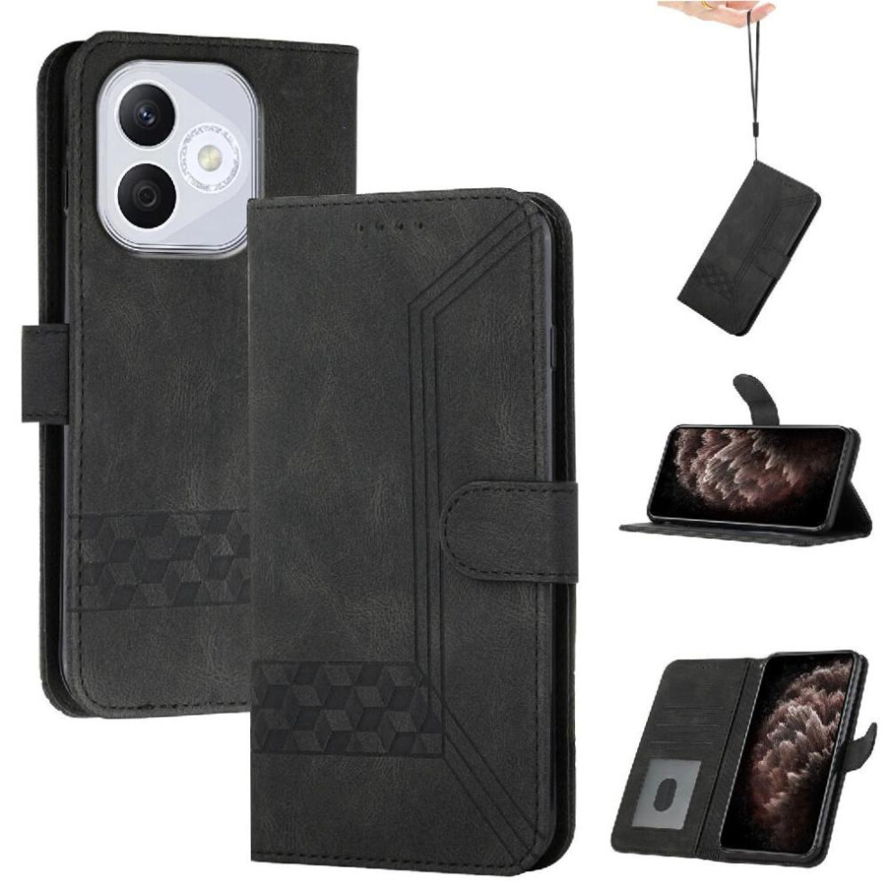 (Black) Compatible With Honor 400 Lite Pu Leather Wallet With Handy Stand Feature Card Cover Black 764544220224