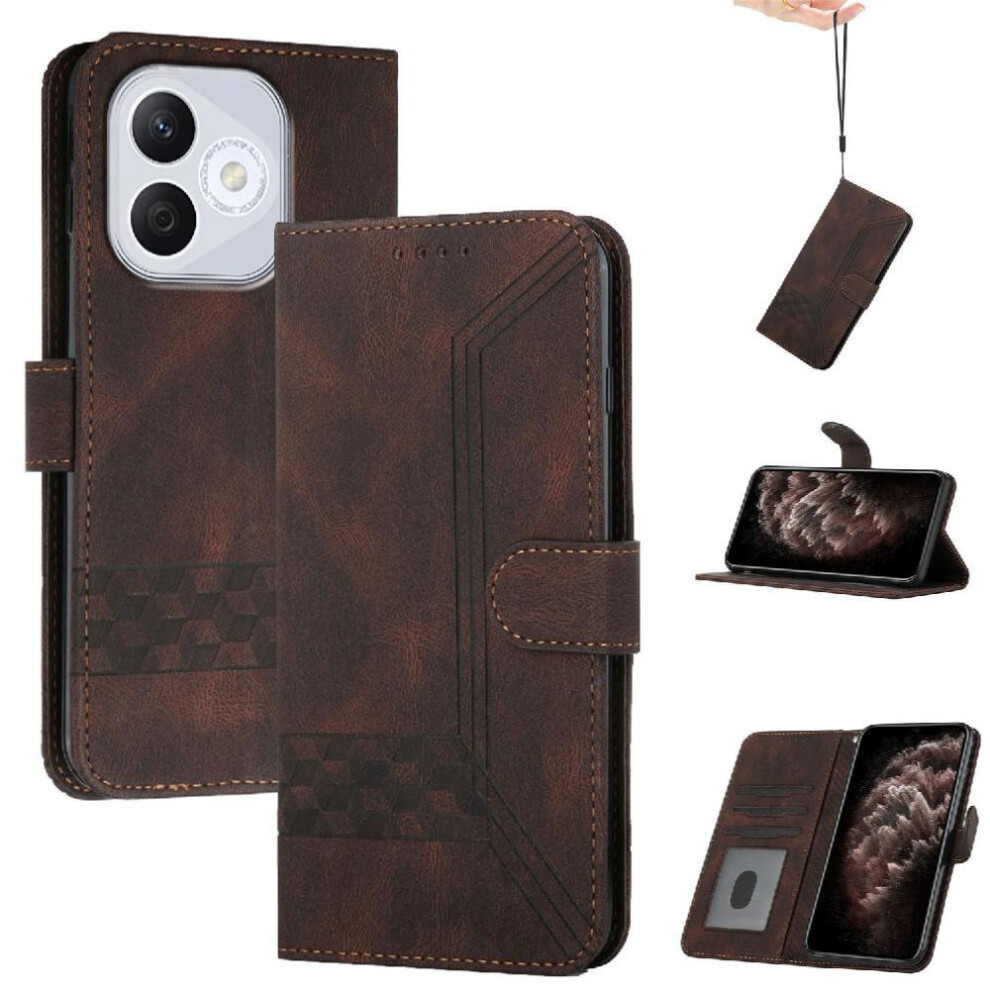 (Brown) Compatible With Honor 400 Lite Pu Leather Wallet With Handy Stand Feature Card Cover Brown 764544220231