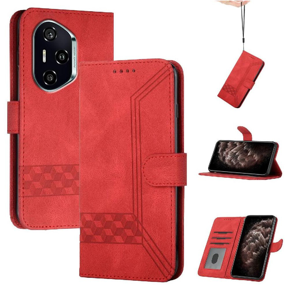 (Red) Compatible With Honor 400 Wallet Card Cover With Handy Stand Feature Pu Leather Red 764544220255