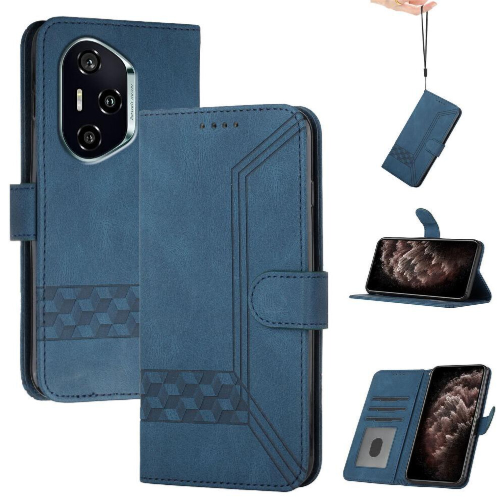 (Blue) Compatible With Honor 400 Wallet Card Cover With Handy Stand Feature Pu Leather Blue 764544220248