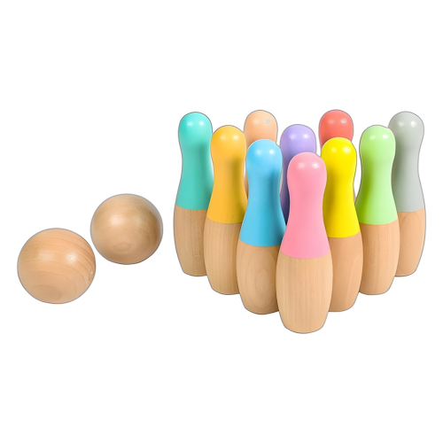 Jouet de bowling en bois, fabrication soignée, utilisation sûre, pour enfants