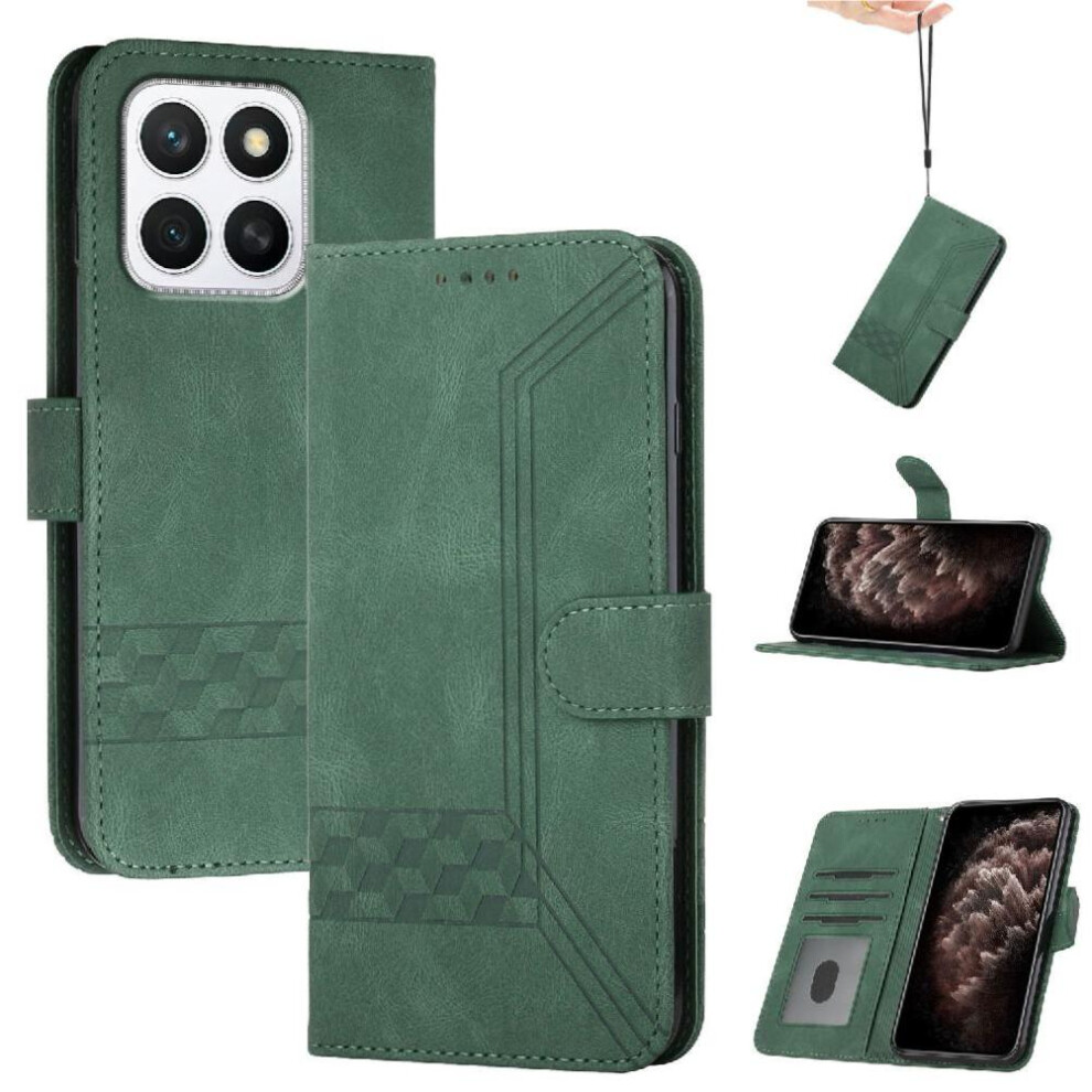 (Green) Compatible With Honor X8c Pu Leather Card Cover Wallet With Handy Stand Feature Green 764544220163