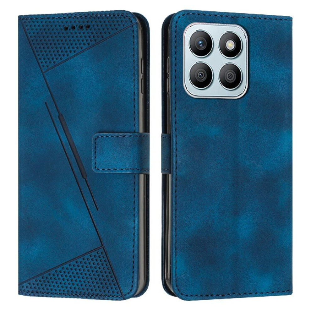 (Blue) Flip Case For Honor X8c Wallet Card Insertion Kickstand Pu Leather Blue 764544220439