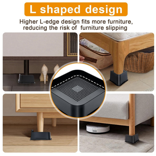4pcs 4 inch height increase bed frame Heavy duty adjustable frame 2
