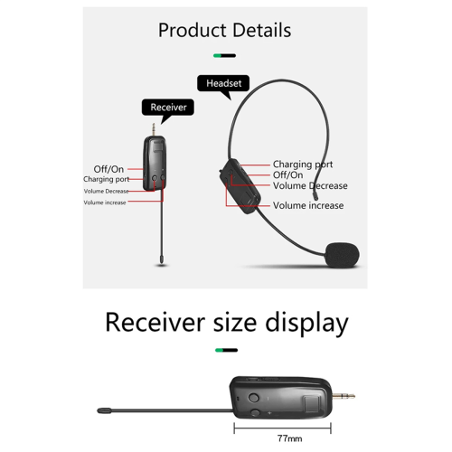 2.4G -Mounted Wireless Lavalier Microphone Set Transmitter 1