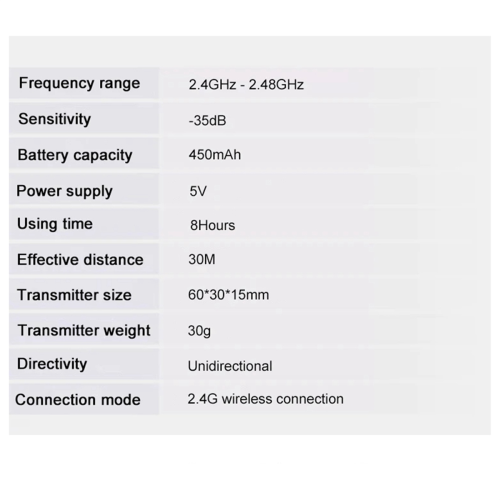 2.4G -Mounted Wireless Lavalier Microphone Set Transmitter 2