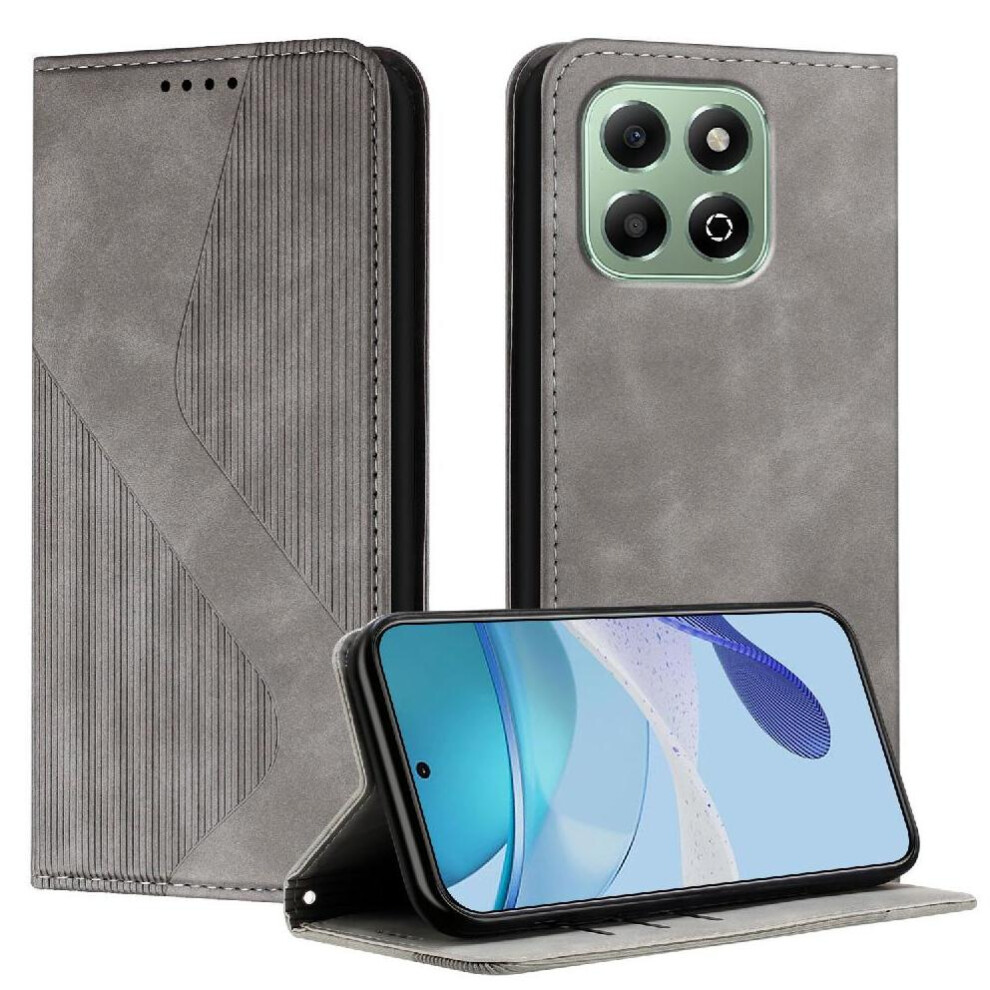 ( ) Case For Honor X6a Folio Flip Pu Leather Magnetic Wallet Kickstand Card Slots Holder Gray 764544220682