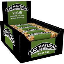 Eat Natural Vegan Peanuts, Coconut & Dark Chocolate Bars 12 x 40g