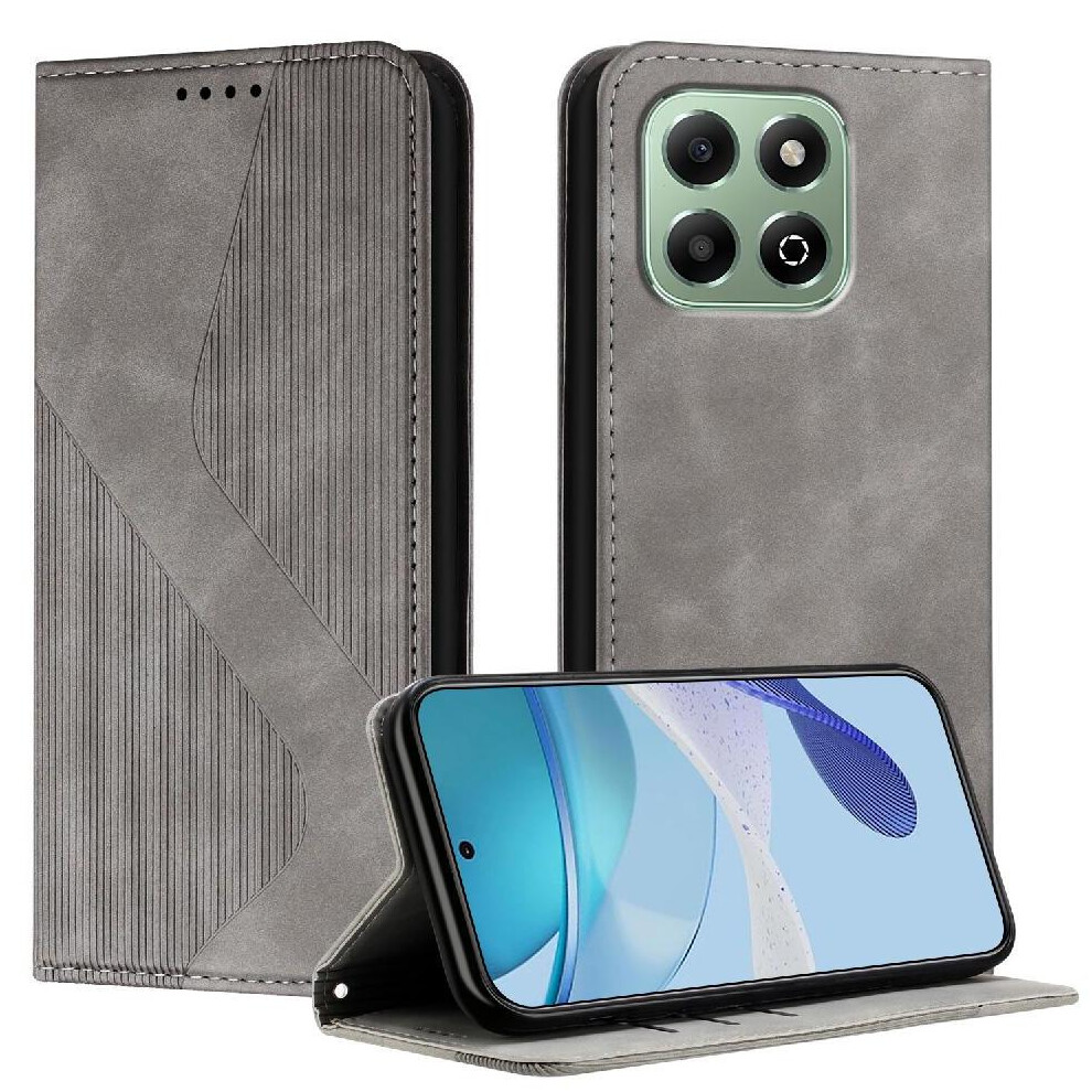 ( ) Case For Honor X6b Pu Leather Magnetic Card Slots Holder Folio Flip Wallet Kickstand Gray 764544220743