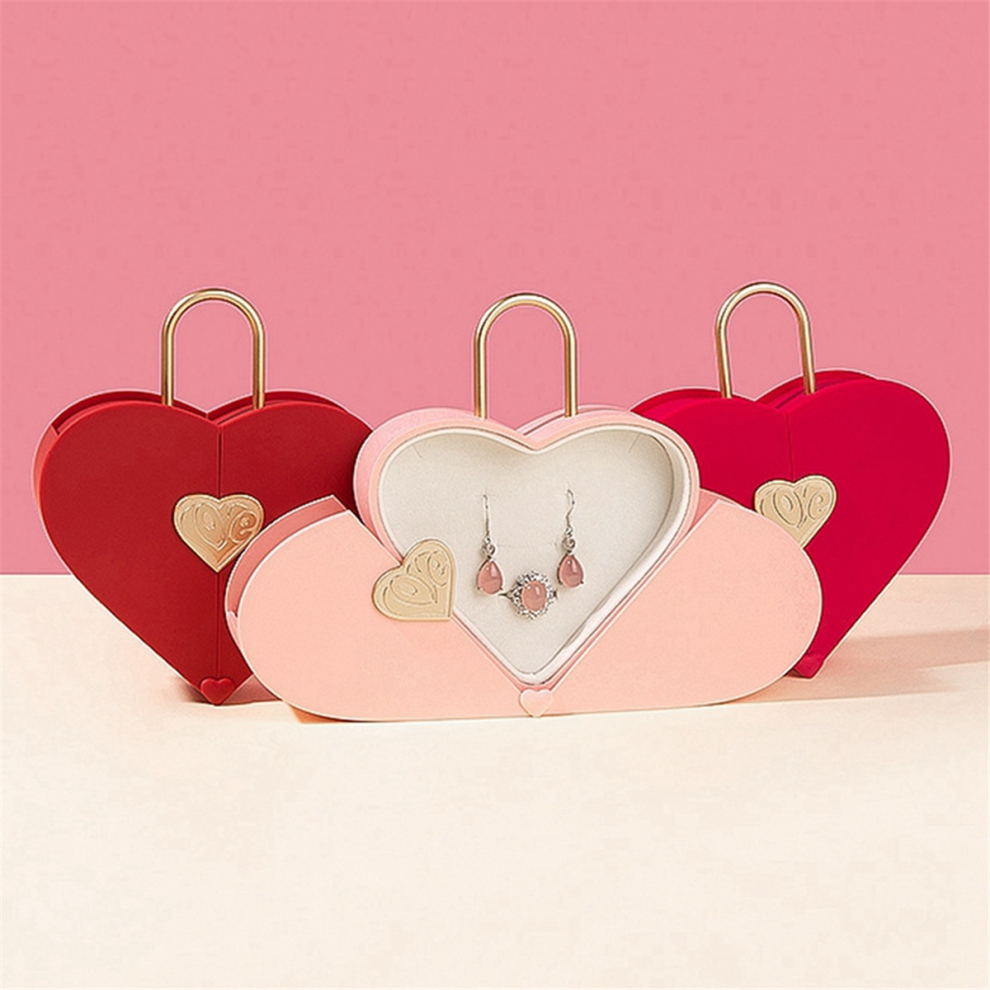Coffret à bijoux cœur, nouveau coffret cadeau Tanabata Saint-Valentin rouge