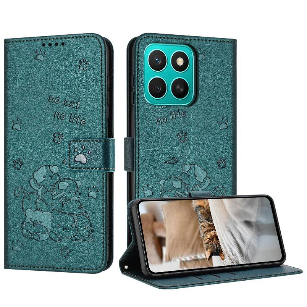 (C2) Flip Case For Honor X8c 4G Cute Cat Leather Wallet Card Holder Kickstand Pu Leather 764544222914